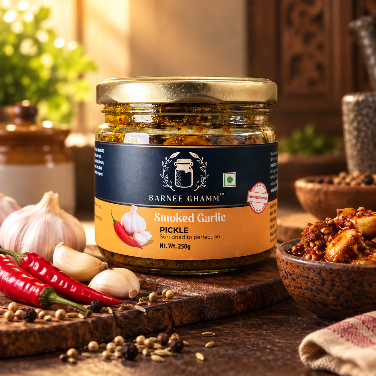 Barnee Ghamm- Smoked Garlic Pickle- 250gm